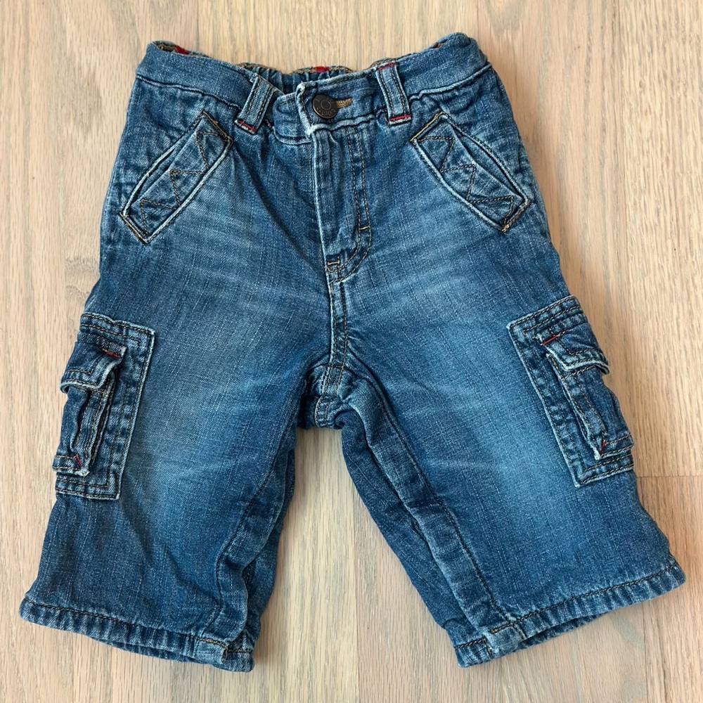 Vintage BabyGap Flannel Lined Cargo Jeans